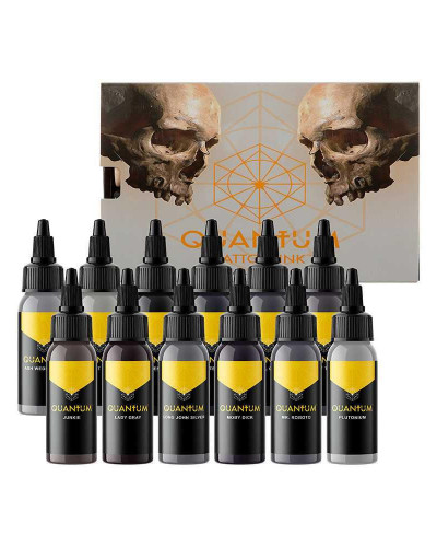Opaque Gray 12 Bottle Set - Gold Label Tattoo Ink